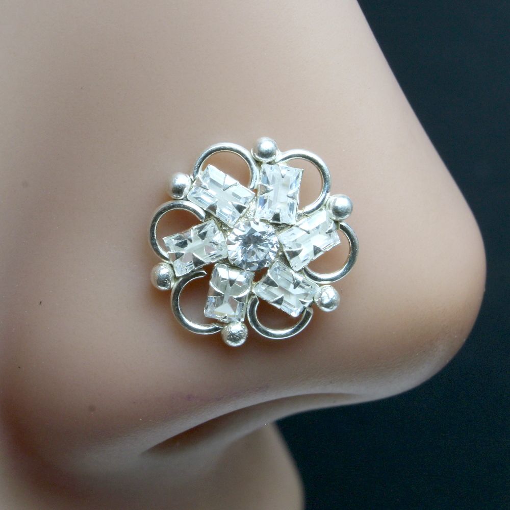ethnic-indian-925-sterling-silver-white-cz-studded-corkscrew-nose-ring-22g-10323