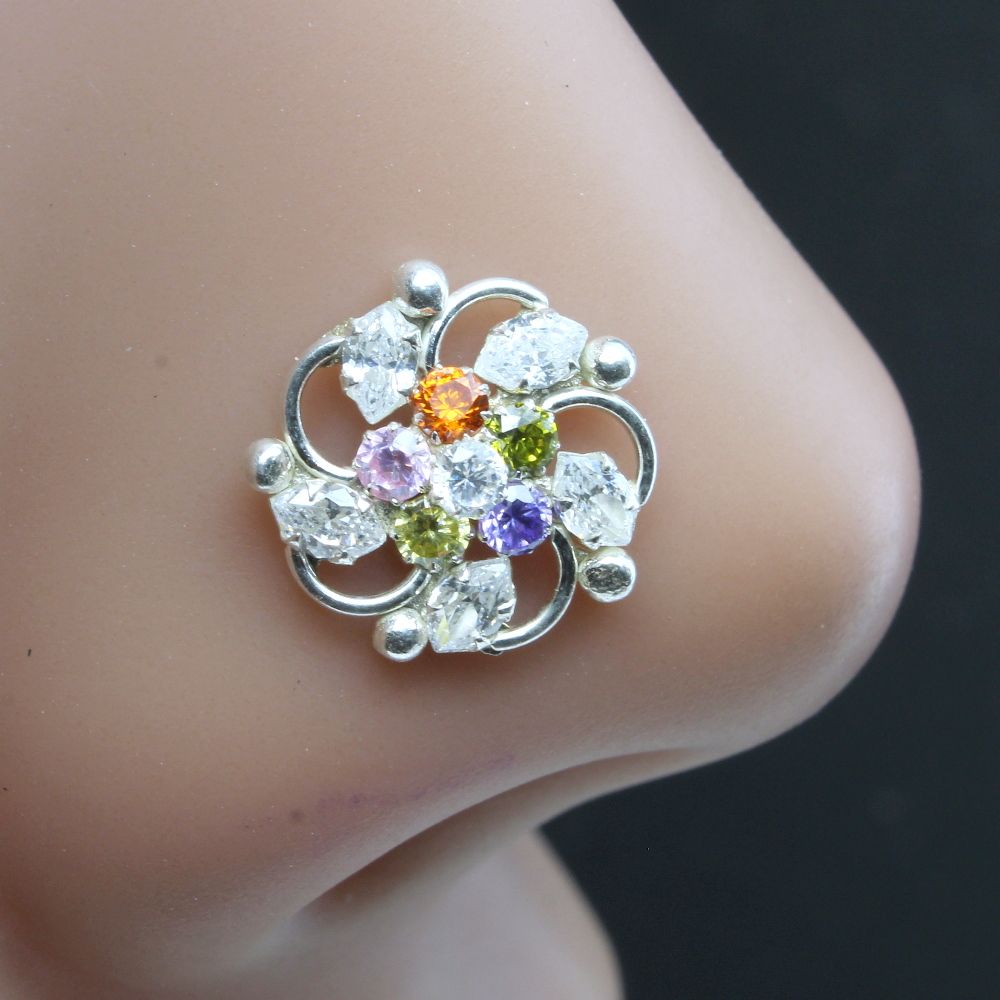 indian-925-sterling-silver-multi-color-cz-studded-corkscrew-nose-ring-22g-10333