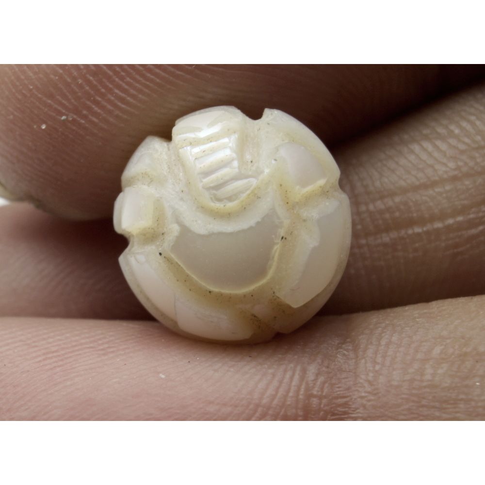 8Ct Real Natural Pearl Carved Lord Ganesha For Wealth & Prosperity