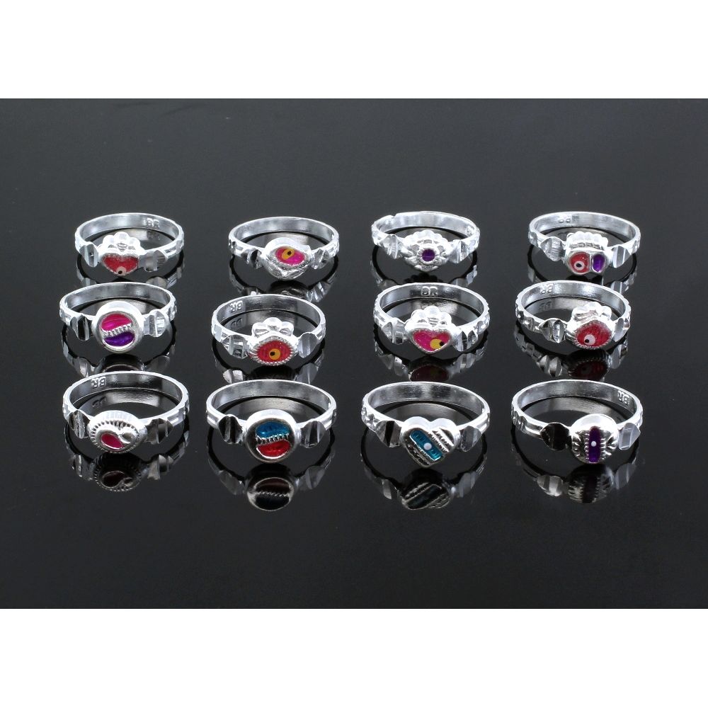 12pc assorted Indian sterling silver rings challa - marriage gift for girls