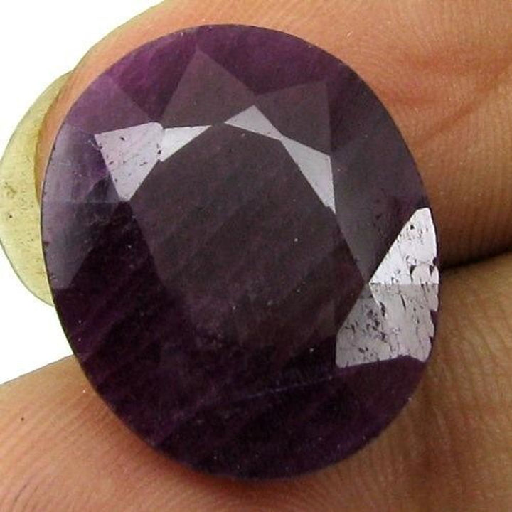 12.2CT NATURAL UNTREATED RUBY (MANIK) OVAL FACETED RASHI SUN GEMSTONE