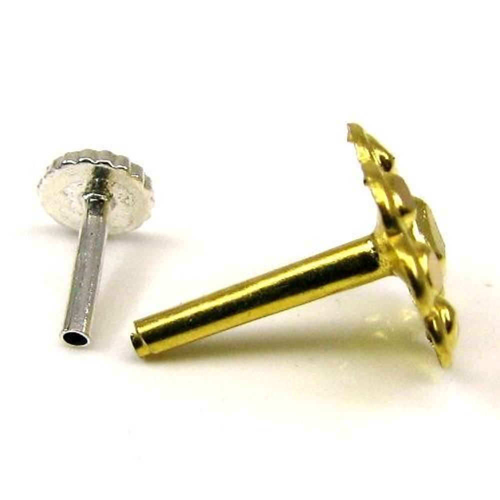 Indian Style Fancy Floral Design Body Piercing Jewelry  Nose Stud Pin Solid Real 14k Yellow Gold