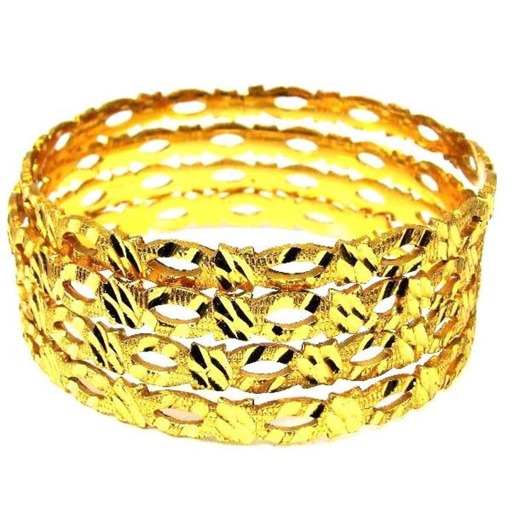 Gold Plated Bridal Fashion Jewelry Bracelet Set Size 2.8