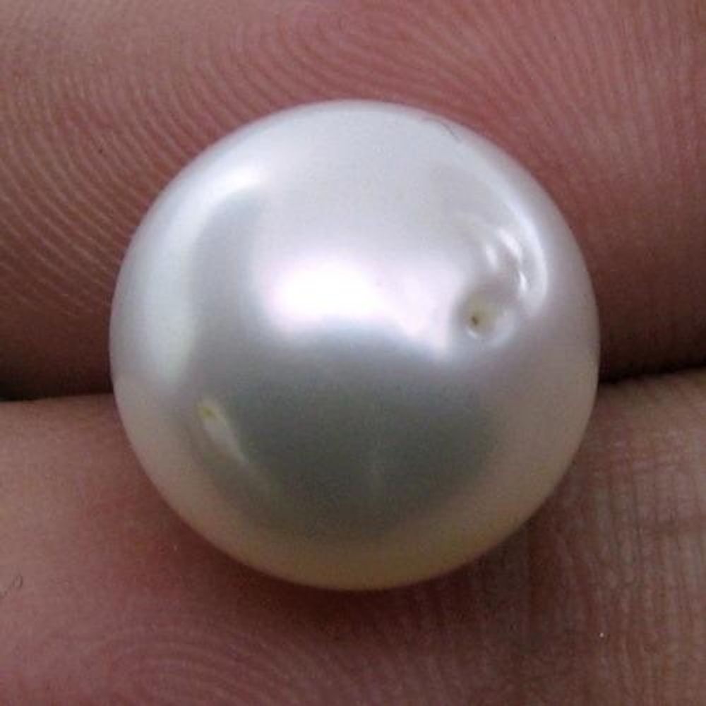 9.2Ct Natural Real South Sea Round White Pearl for Moon