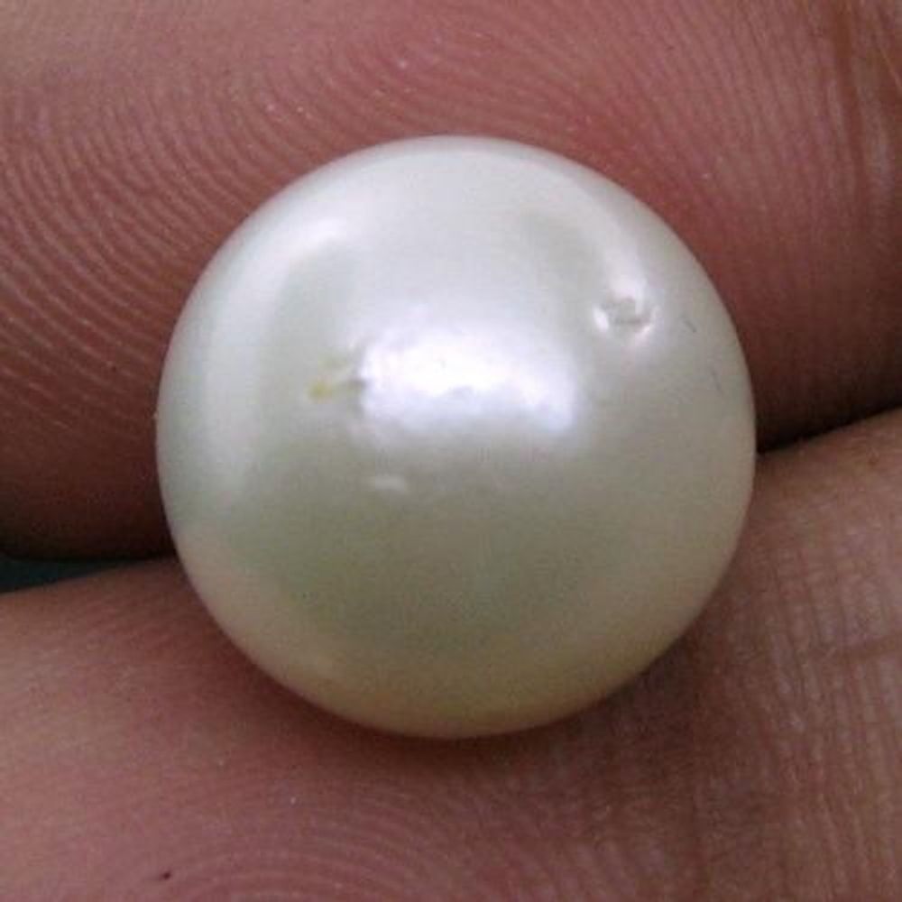 9.3Ct Natural Real South Sea Round White Pearl for Moon