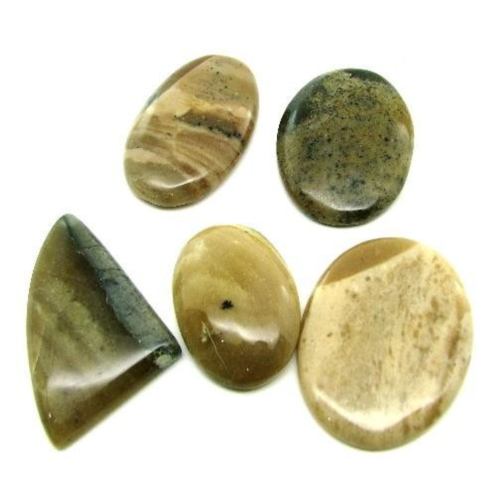Selected-241.3Ct-5pc-Wholesale-lot-Natural-Picture-Jasper-Cabochon-Gemstone