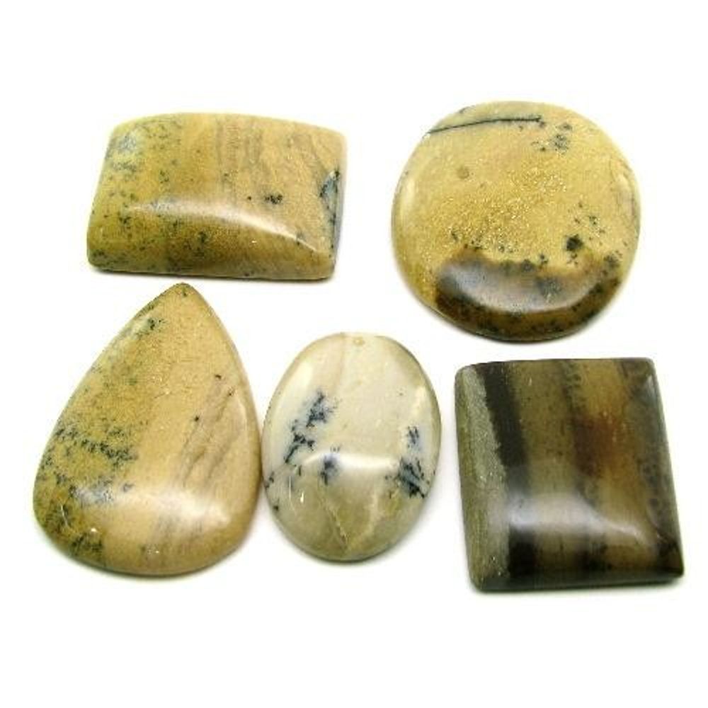 Selected-263.6Ct-5pc-Wholesale-lot-Natural-Picture-Jasper-Cabochon-Gemstone