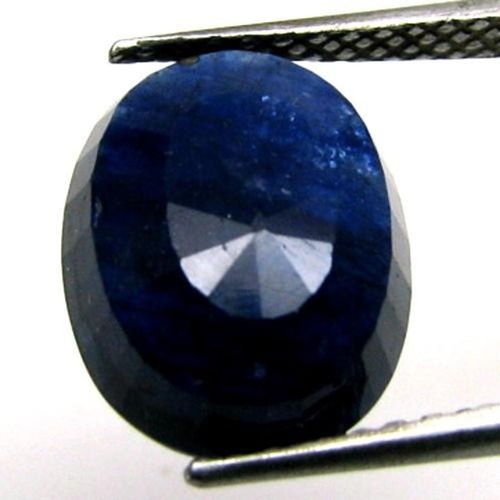 Certified 7.05Ct Natural Blue Sapphire (Neelam) Oval Faceted Gemstone