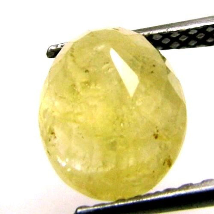 4Ct Natural Yellow Sapphire Oval Faceted Gemstone