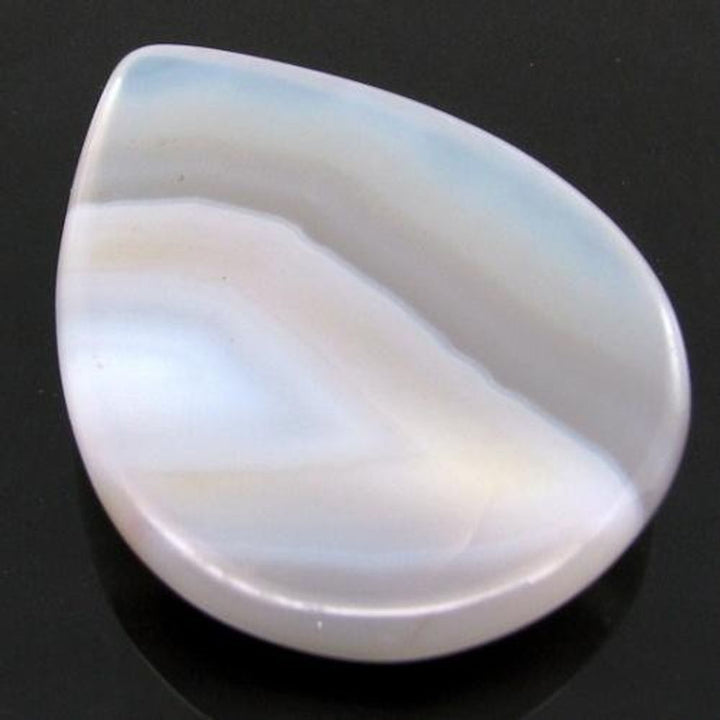 83.1Ct Natural Picture Blue Botswana Agate Pear Cabochon Gemstone