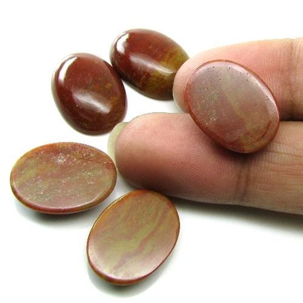 Fine Quality 46.3Ct 5pc Lot Natural Red Jasper Oval 18X13 mm Cabochon Gemstones