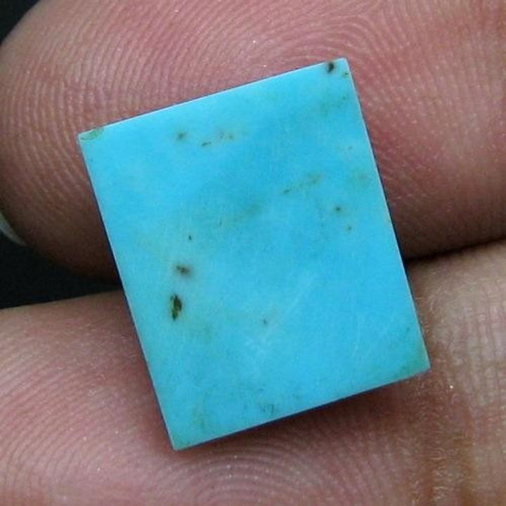 4Ct Natural Blue Turquoise Checker Rectangle Faceted Gemstone