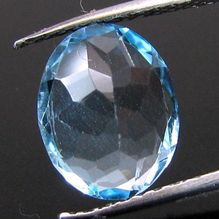 CERTIFIED 3.86Ct Natural Blue TOPAZ Oval Faceted Clear Gemstone