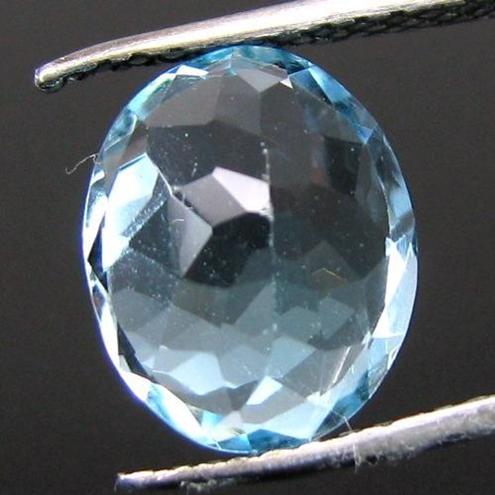 CERTIFIED 3.87Ct Natural Blue TOPAZ Oval Faceted Clear Gemstone