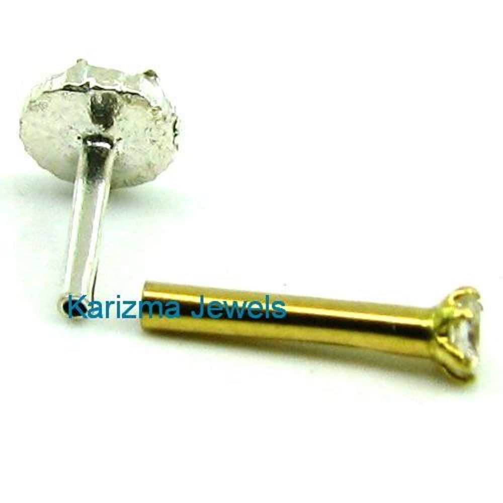 Real Gold Nostril with push pin