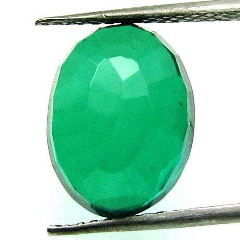 5.9Ct Green Emerald Quartz Doublet Oval Faceted Gemstone