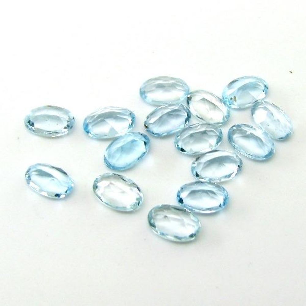 10.6Ct 25pc 4mm Natural Blue Topaz Setting Square Faceted Gemstones