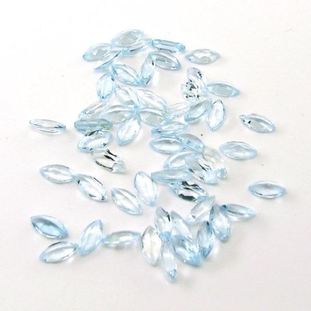 6.5Ct 15pc 6X4mm Natural Blue Topaz Setting Oval Faceted Gemstones