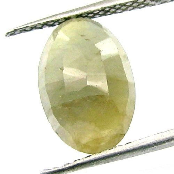 4.7Ct Natural Yellow Sapphire (Pukhraj) Oval Faceted Gemstone