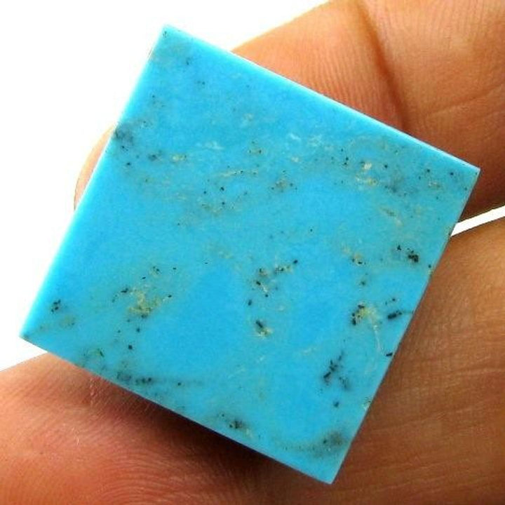 19.1Ct Natural Blue Mexican Turquoise Checker Square Faceted Gemstone