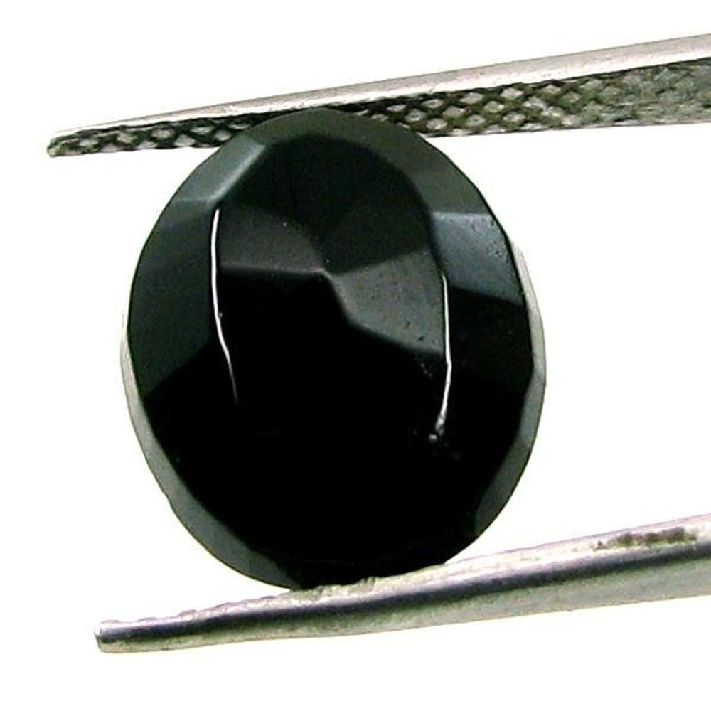 5.25Ct Natural Black Onyx Oval Faceted Gemstone