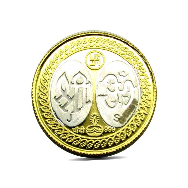 Pure Silver Coin 999 BIS Halmarked Durga Mata 24K Gold Plating