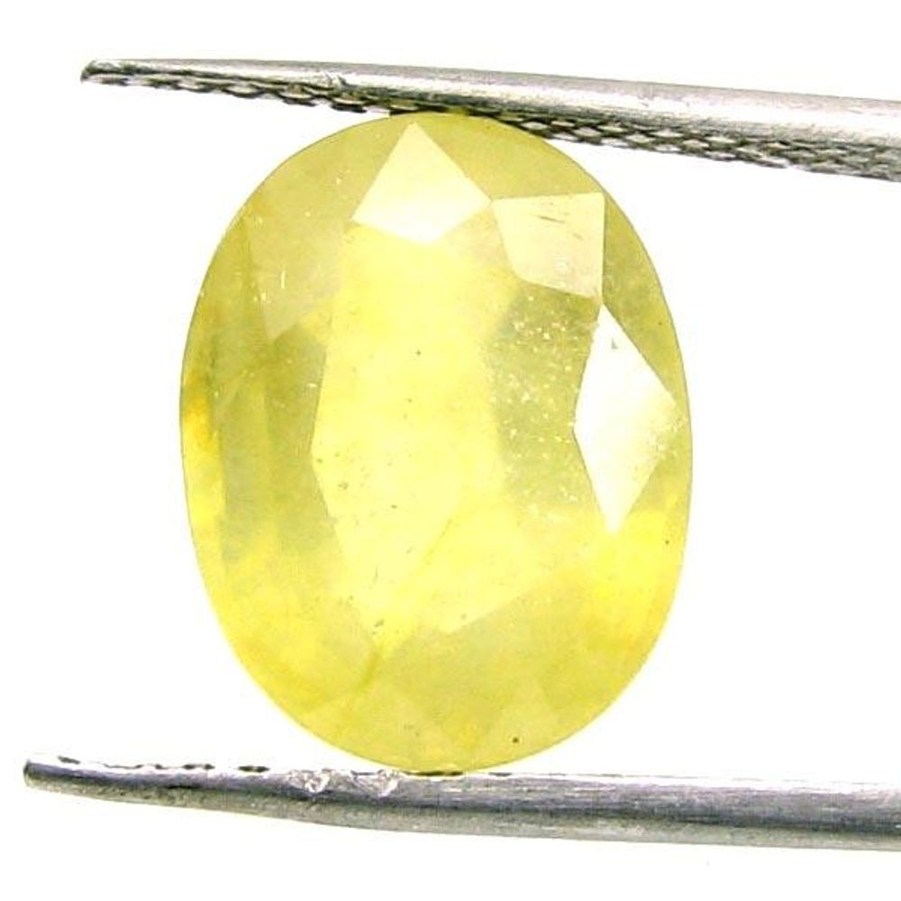 Lab Certified 6.88Ct Natural Yellow Sapphire (Pukhraj) Oval Cut Gemstone