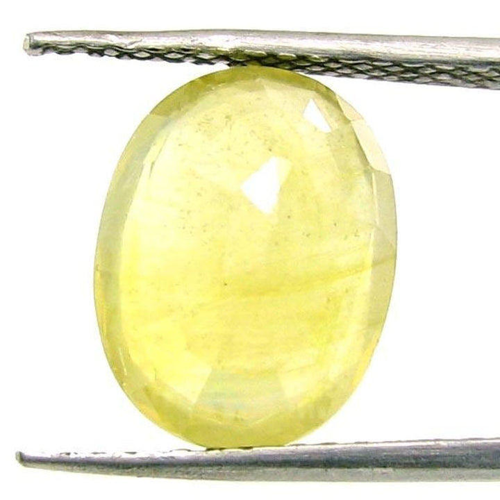 Lab Certified 6.88Ct Natural Yellow Sapphire (Pukhraj) Oval Cut Gemstone