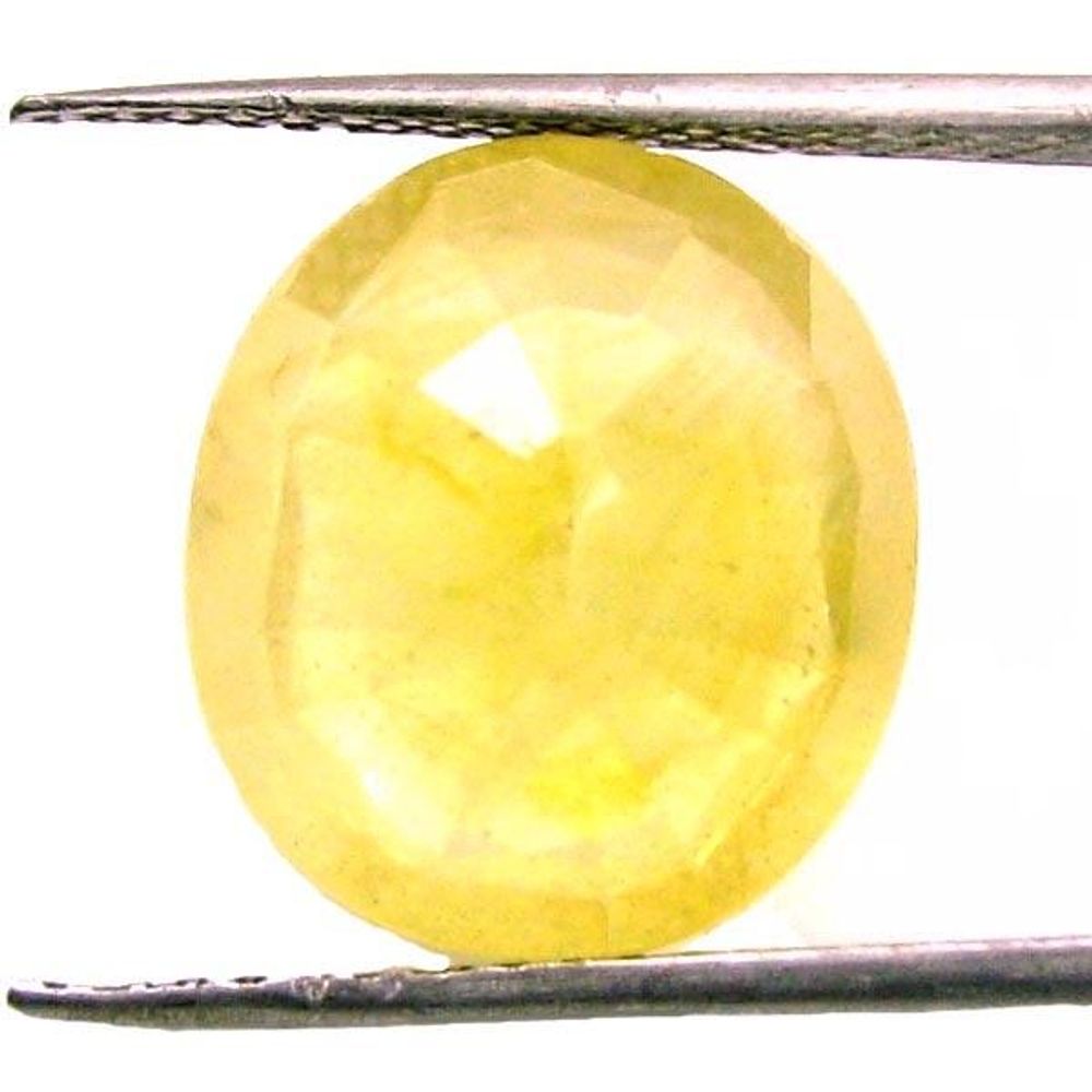 Lab Certified 6.79Ct Natural Yellow Sapphire (Pukhraj) Oval Cut Gemstone