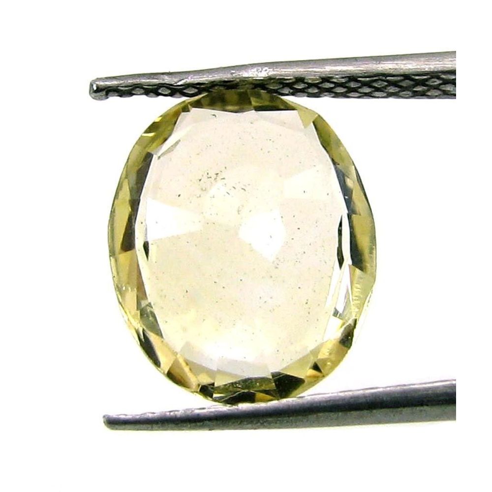 3.55Ct Natural Light Yellow Citrine (Sunella) Oval Cut Gemstone