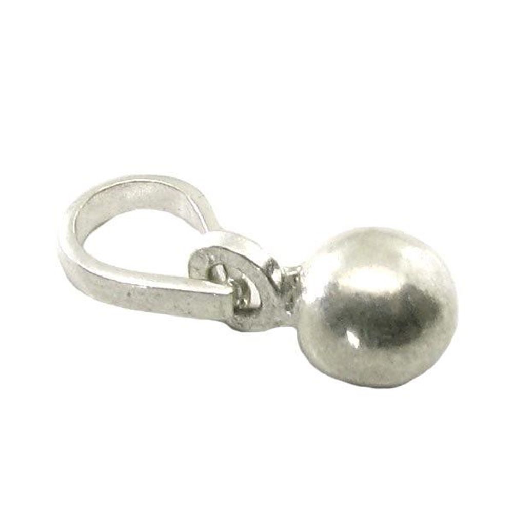 Pure Silver Solid Ball chandi ki thos Goli Pendant in Silver