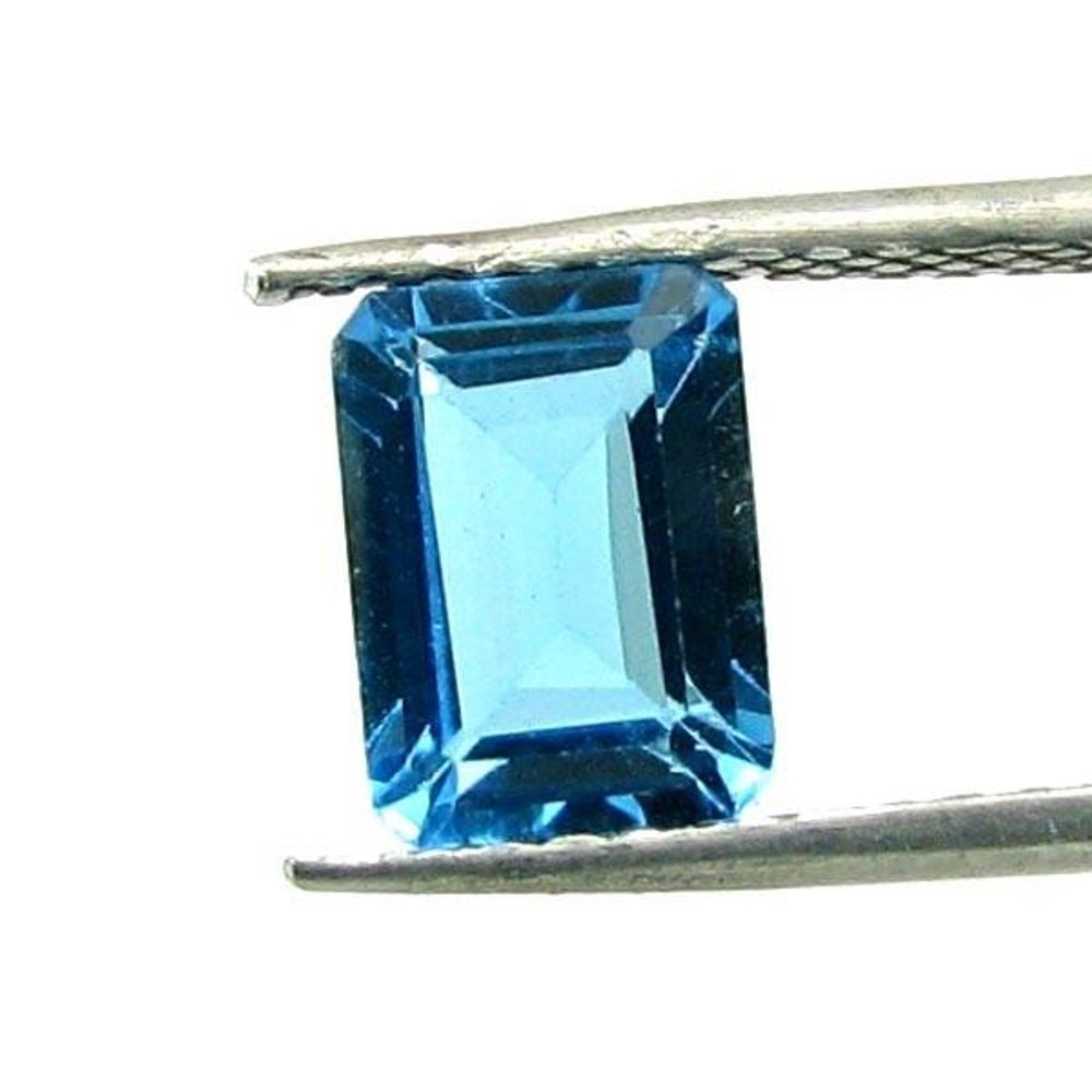 1.95Ct Natural Swiss Blue TOPAZ Rectangle Cut VVSI Gemstone