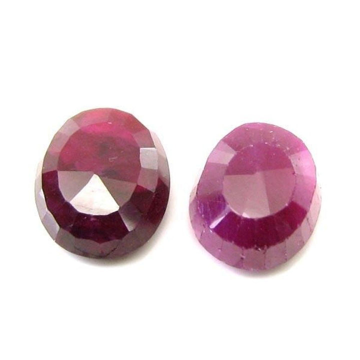 11.1Ct 2pc Lot of Real Natural Ruby Oval Faceted Gemstones