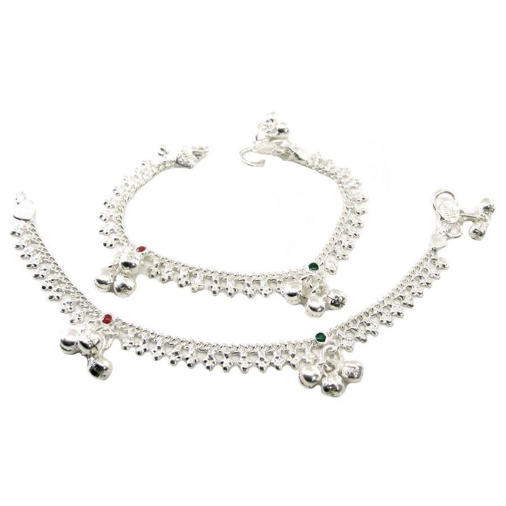 Kids Children's Anklets Pajeb Ankle Bracelet in Real Solid Silver 5.5 ...