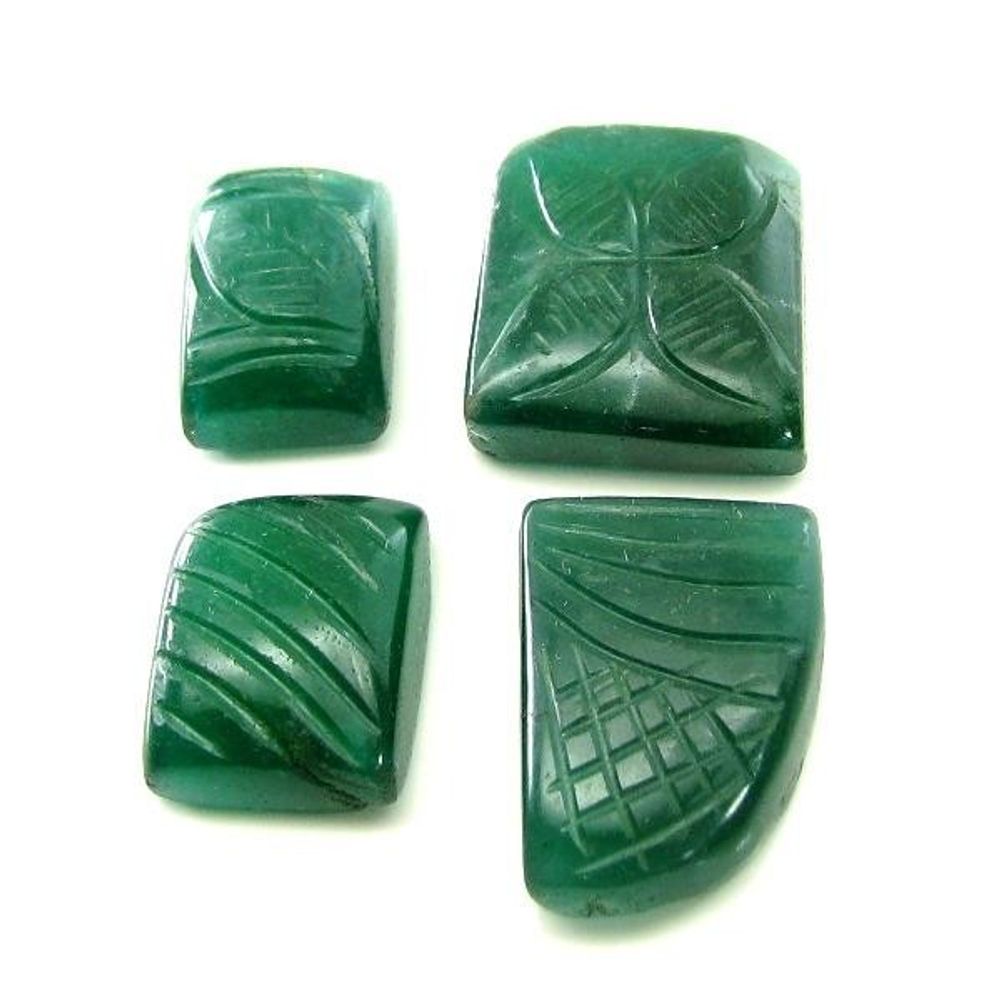 114.1Ct-4pc-Lot-of-Green-colored-Natural-Quartz-Gemstone