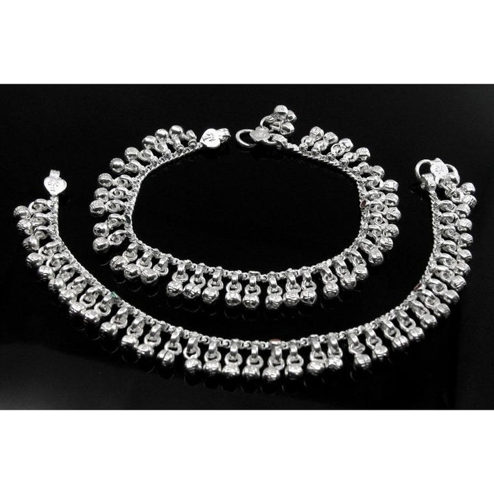 Jingle Bells Solid Silver Anklets Ankle chain Kids Children's 7"