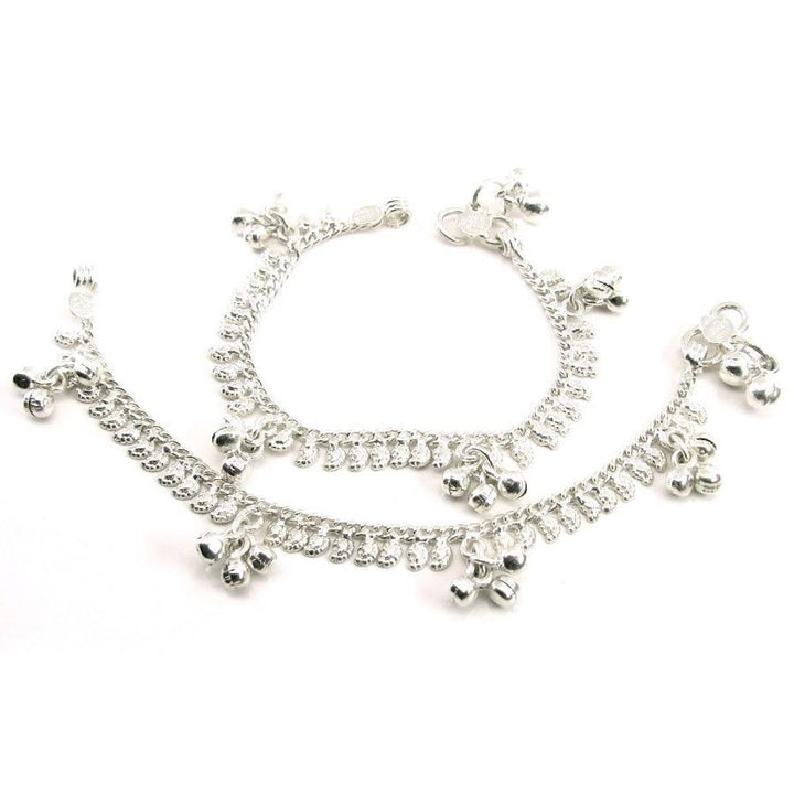 Kids-Children's-Anklets-(Pajeb)-Ankle-Bracelet-in-Real-Solid-Silver-6.7&quot;