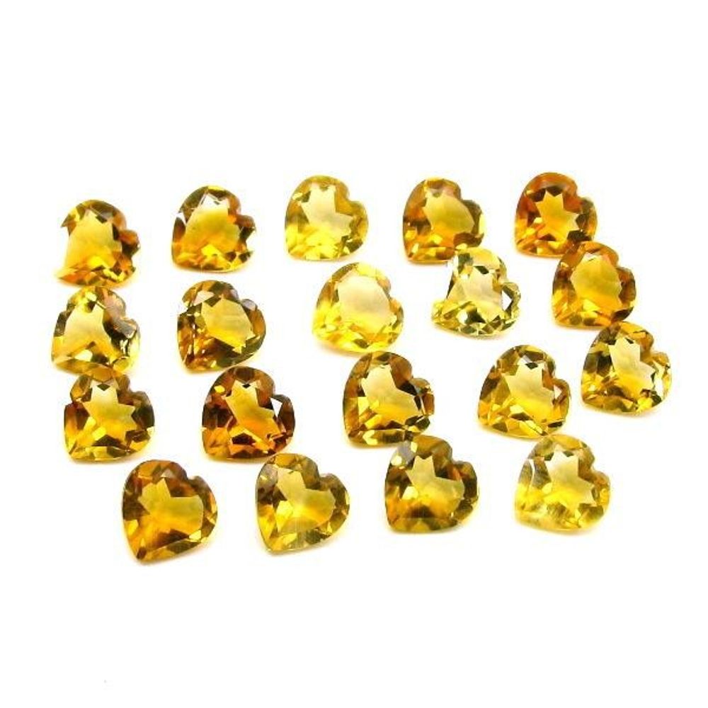 19.5Ct 19pc Lot Natural Golden Citrine Heart Shape Gemstones