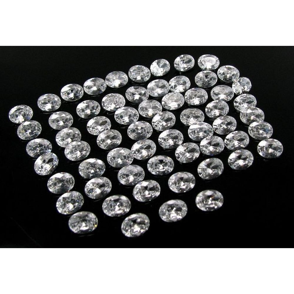 120.6Ct 61pc Wholesale Lot Clear White Cubic Zirconia Oval Faceted Gems