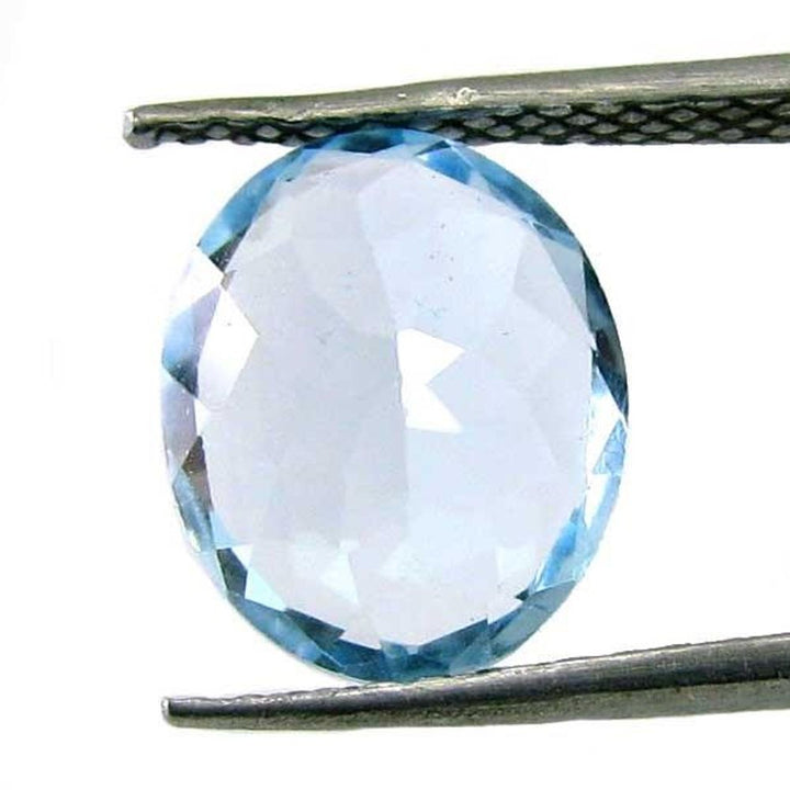 CERTIFIED 4.06Ct Natural Blue TOPAZ Oval Faceted Clear Gemstone