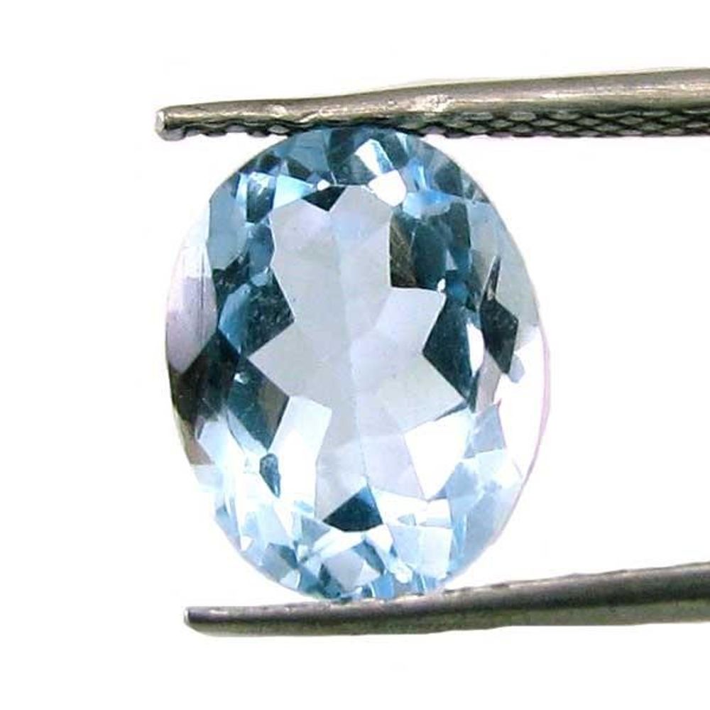 CERTIFIED 3.93Ct Natural Blue TOPAZ Oval Faceted Clear Gemstone