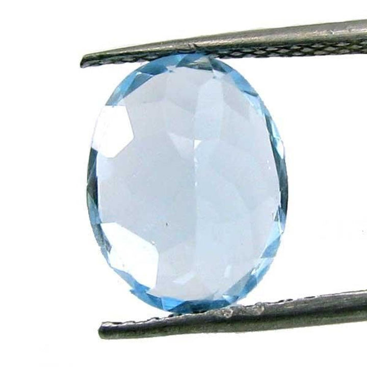 CERTIFIED 3.93Ct Natural Blue TOPAZ Oval Faceted Clear Gemstone