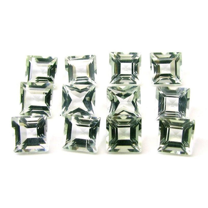 21.3Ct-12pc-wholesale-Lot-Natural-Green-Amethyst-Square-Cut-VVSI-Gemstones