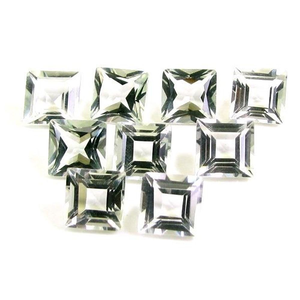 15Ct-9pc-wholesale-Lot-Natural-Green-Amethyst-Square-Cut-VVSI-Gemstones