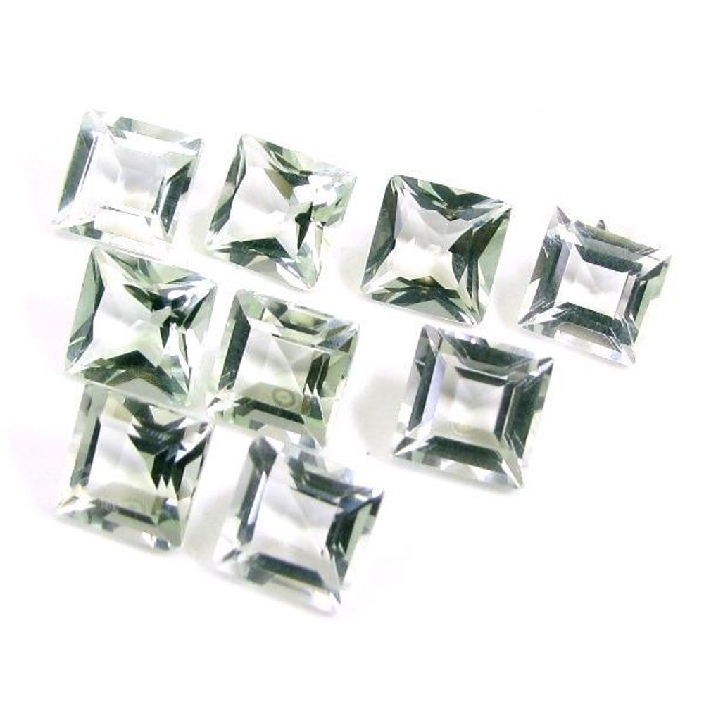 15Ct 9pc wholesale Lot Natural Green Amethyst Square Cut VVSI Gemstones