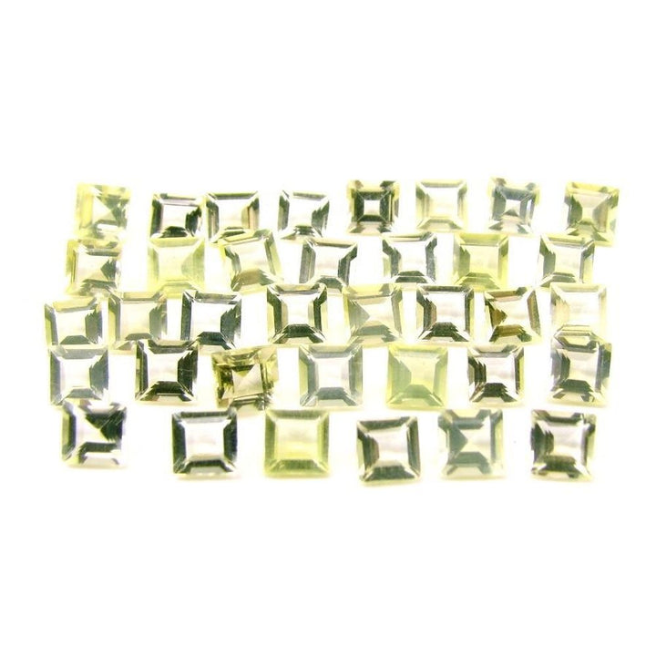 10.7Ct-36pc-Lot-Natural-Lemon-Quartz-Square-Shape-Gemstones