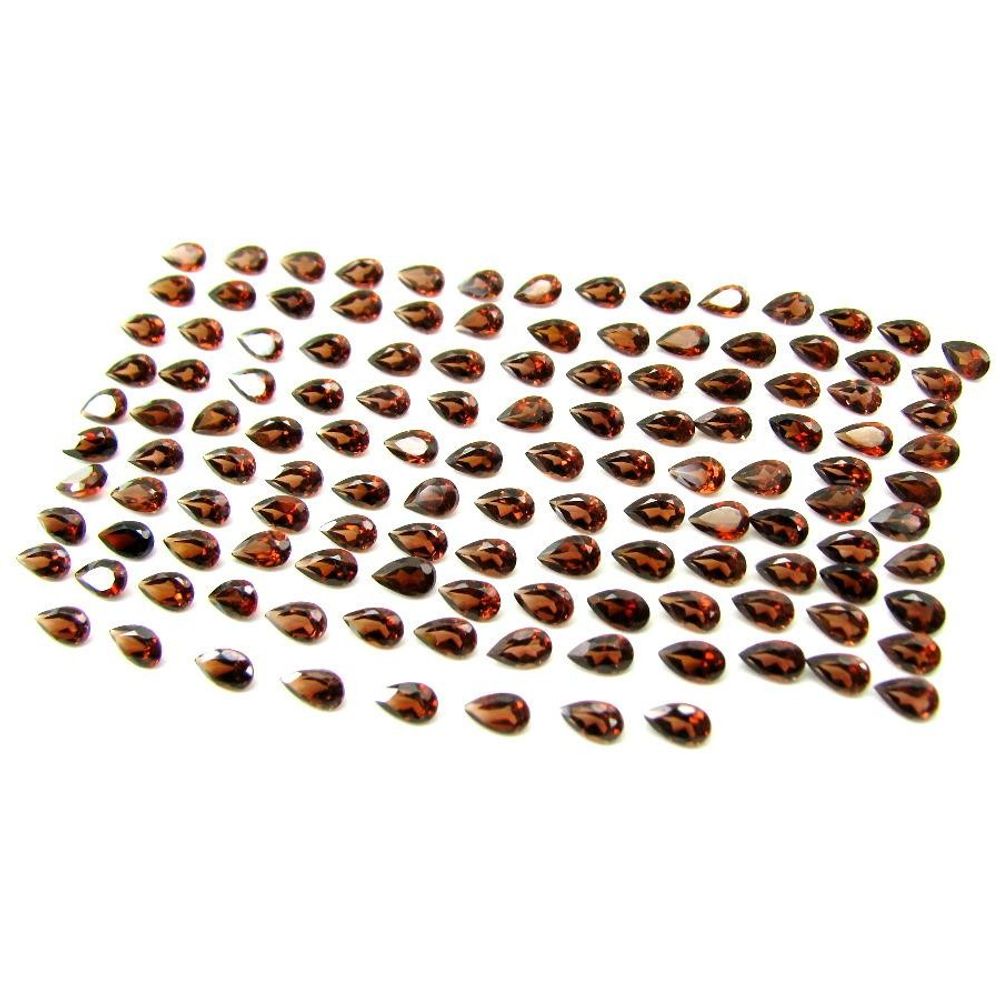 35.1Ct 128pc Lot Natural Garnet Pear Faceted Gemstones