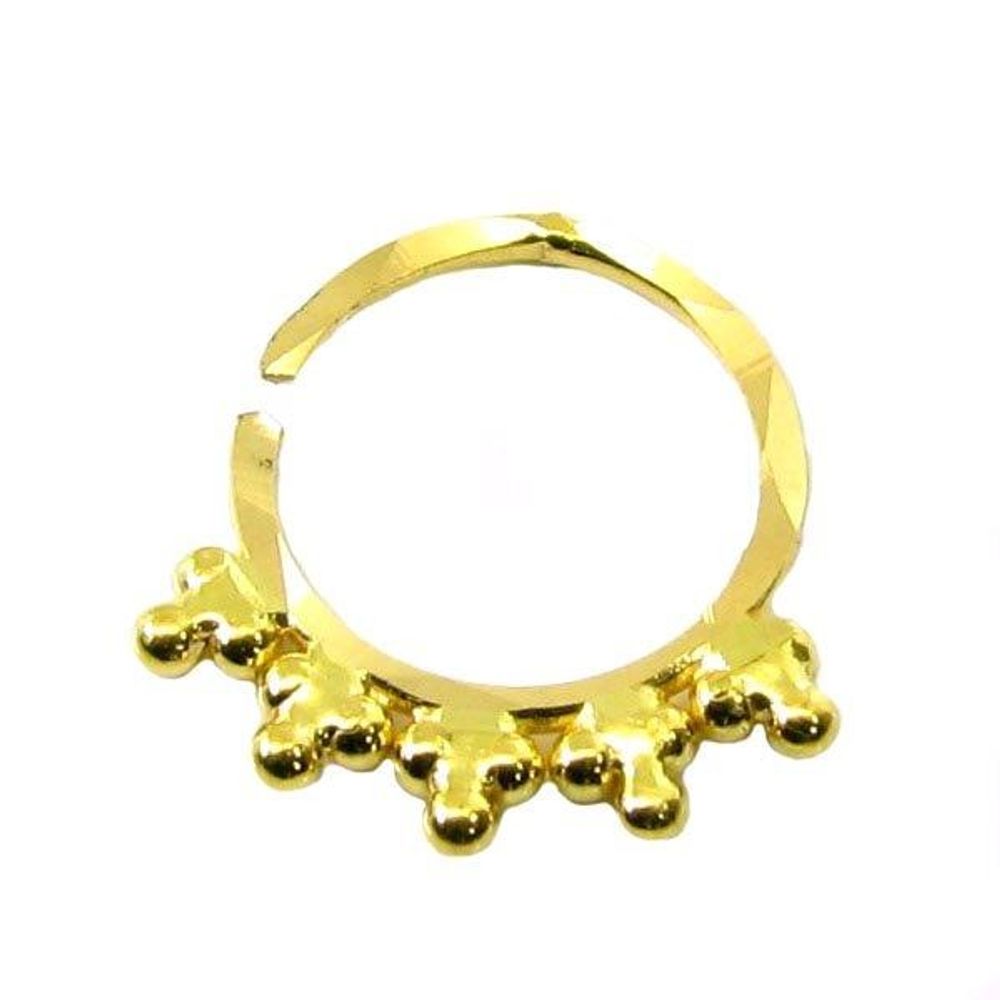 Charming Piercing Septum Nose Hoop Ring Real 22k Yellow Gold