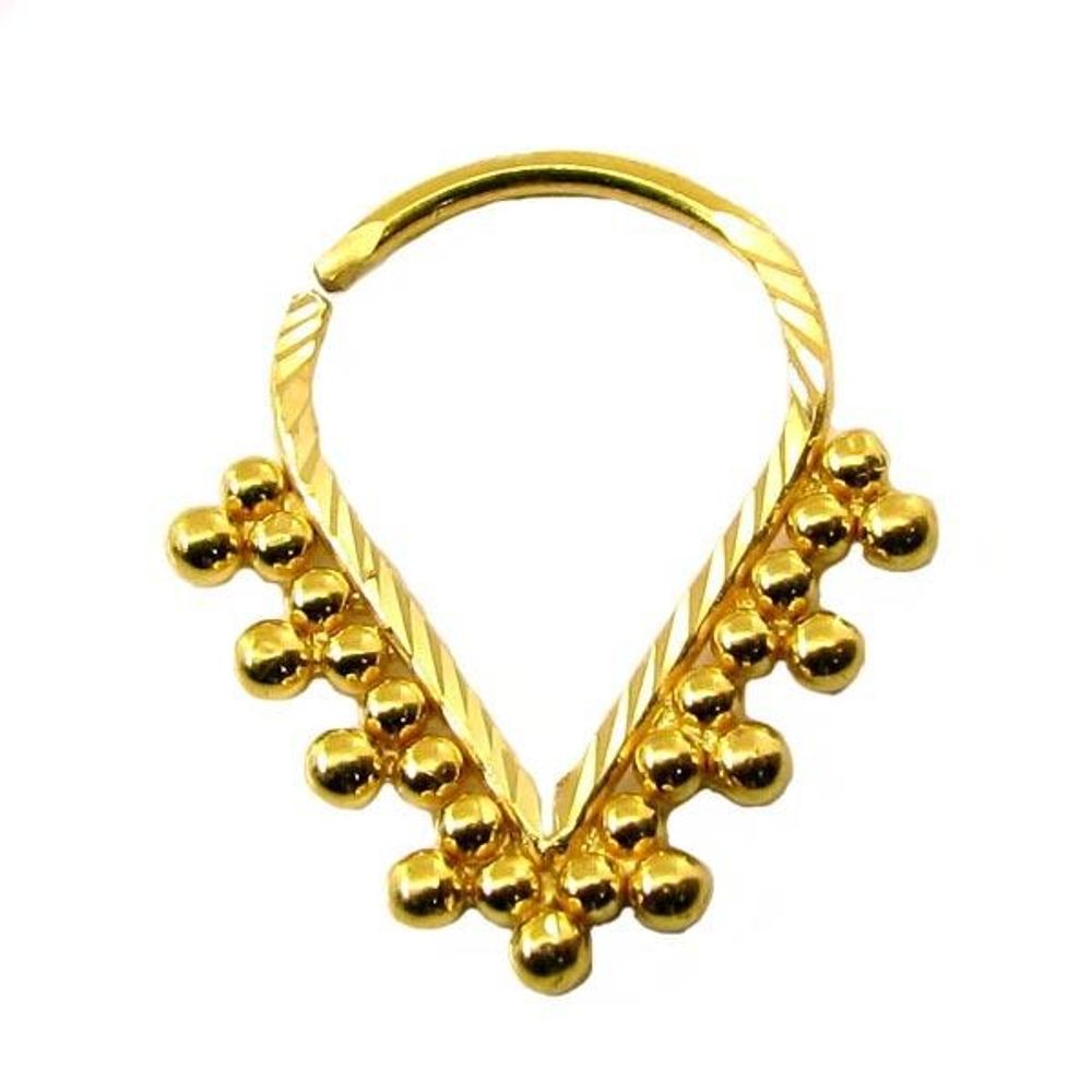 Precious Piercing Septum Nose Hoop Ring Real 22k Yellow Gold
