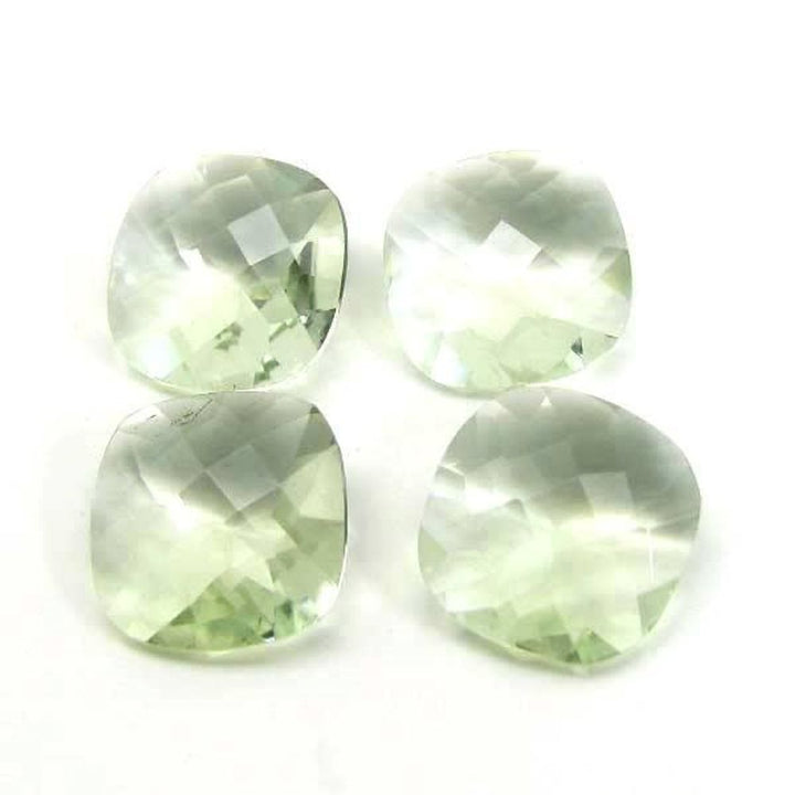 16.7Ct-4pc-wholesale-Lot-Natural-Green-Amethyst-Cushion-Cut-VSI-Gemstones